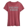 thumbnail image 1 of Instant Message - Feline Tired - Women's Short Sleeve Graphic T-Shirt, 1 of 6