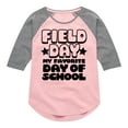 thumbnail image 1 of Instant Message - Field Day Favorite Day Of School - Toddler And Youth Girls Raglan Graphic T-Shirt, 1 of 5