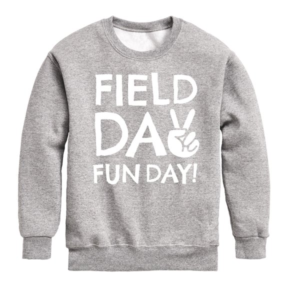 Instant Message - Field Day Fun Day Peace Sign - Toddler And Youth Crewneck Fleece Sweatshirt