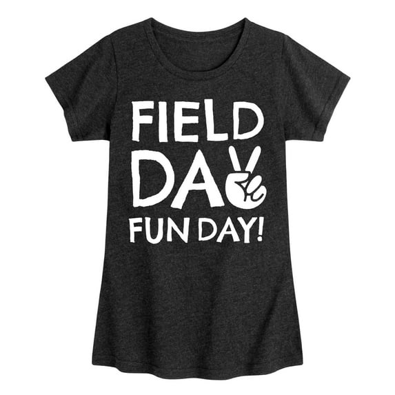 Instant Message - Field Day Fun Day Peace Sign - Toddler And Youth Girls Short Sleeve Graphic T-Shirt