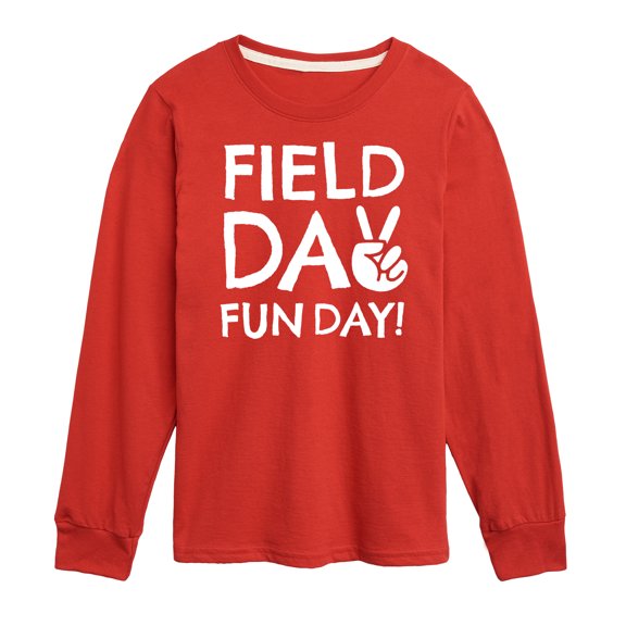 Instant Message - Field Day Fun Day Peace Sign  - Toddler And Youth Long Sleeve Graphic T-Shirt