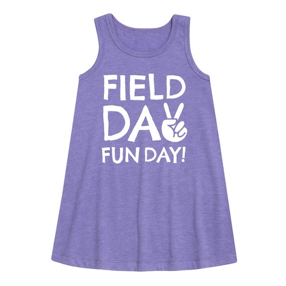 Instant Message - Field Day Fun Day Peace Sign - Toddler and Youth Girls A-line Dress
