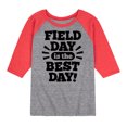 thumbnail image 1 of Instant Message - Field Day Is The Best Day  - Toddler And Youth Raglan Graphic T-Shirt, 1 of 7
