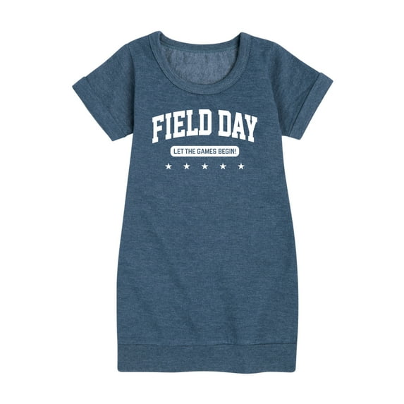 Instant Message - Field Day Let The Games Begin - Toddler And Youth Girls Fleece Dress