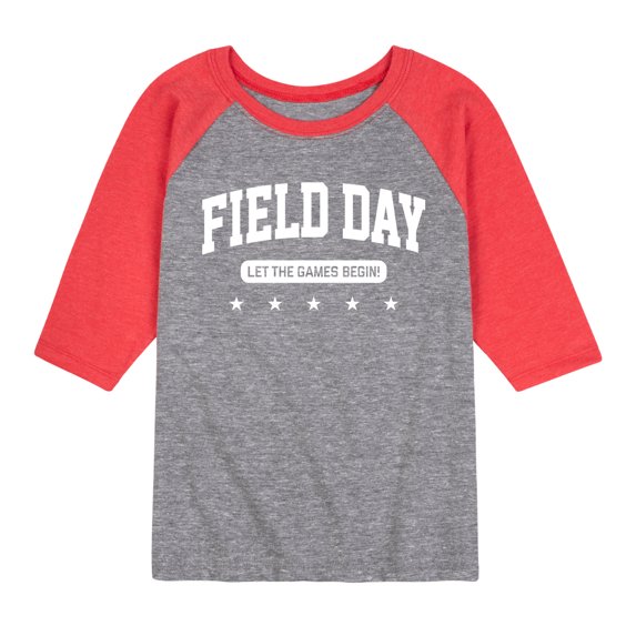 Instant Message - Field Day Let The Games Begin - Toddler And Youth Raglan Graphic T-Shirt