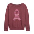 thumbnail image 1 of Instant Message - Fight Against Breast Cancer Ribbon Lightweight French Terry Wide Neck Long Sleeve Graphic Shirt, 1 of 6