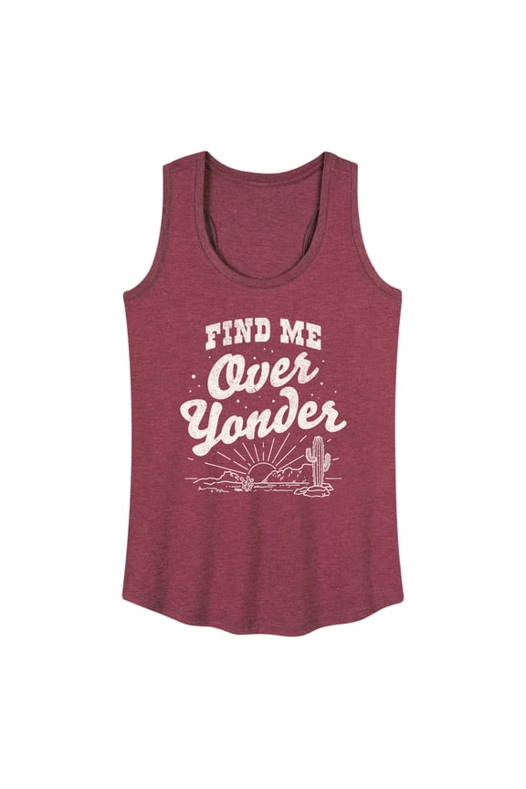 - Find Me Over Yonder Graphic Racerback Tank
