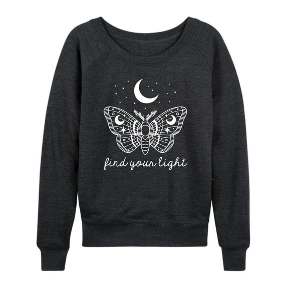 Instant Message - Find Your Light Moth - Ladies French Terry Long Sleeve Shirt