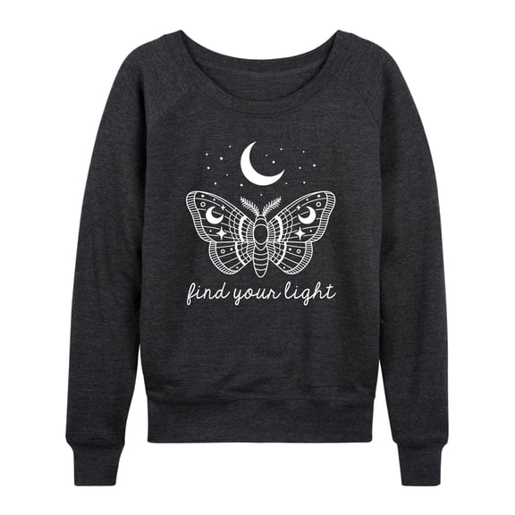 Instant Message - Find Your Light Moth - Ladies French Terry Long Sleeve Shirt
