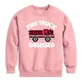 thumbnail image 1 of Instant Message - Fire Truck Obsessed - Toddler & Youth Crewneck Fleece Sweatshirt, 1 of 5