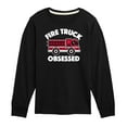 thumbnail image 1 of Instant Message - Fire Truck Obsessed - Toddler & Youth Long Sleeve Graphic T-Shirt, 1 of 6