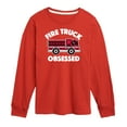 thumbnail image 1 of Instant Message - Fire Truck Obsessed - Toddler & Youth Long Sleeve Graphic T-Shirt, 1 of 6