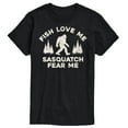 thumbnail image 1 of Instant Message - Fish Love Me, Sasquatch Fear Me - Men's Short Sleeve Graphic T-Shirt, 1 of 6