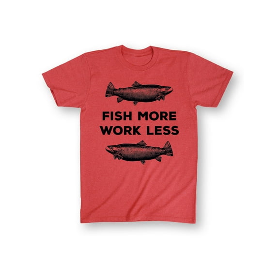 Instant Message - Fish More Work Less - Men's Short Sleeve Graphic T-Shirt