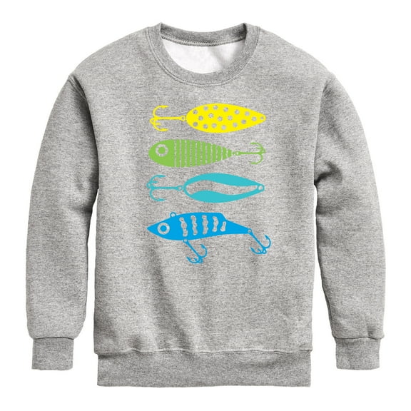 Instant Message - Fishing Lures - Toddler And Youth Crewneck Fleece Sweatshirt