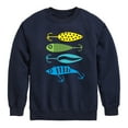 thumbnail image 1 of Instant Message - Fishing Lures - Toddler And Youth Crewneck Fleece Sweatshirt, 1 of 6