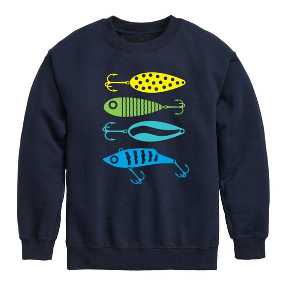 Instant Message - Fishing Lures - Toddler And Youth Crewneck Fleece Sweatshirt