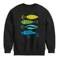 thumbnail image 1 of Instant Message - Fishing Lures - Toddler And Youth Crewneck Fleece Sweatshirt, 1 of 6