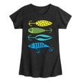 thumbnail image 1 of Instant Message - Fishing Lures - Toddler And Youth Girls Short Sleeve Graphic T-Shirt, 1 of 6