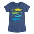 thumbnail image 1 of Instant Message - Fishing Lures - Toddler And Youth Girls Short Sleeve Graphic T-Shirt, 1 of 6
