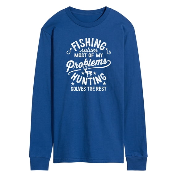 Instant Message - Fishing Solves Most Problems Long Sleeve Graphic T-Shirt