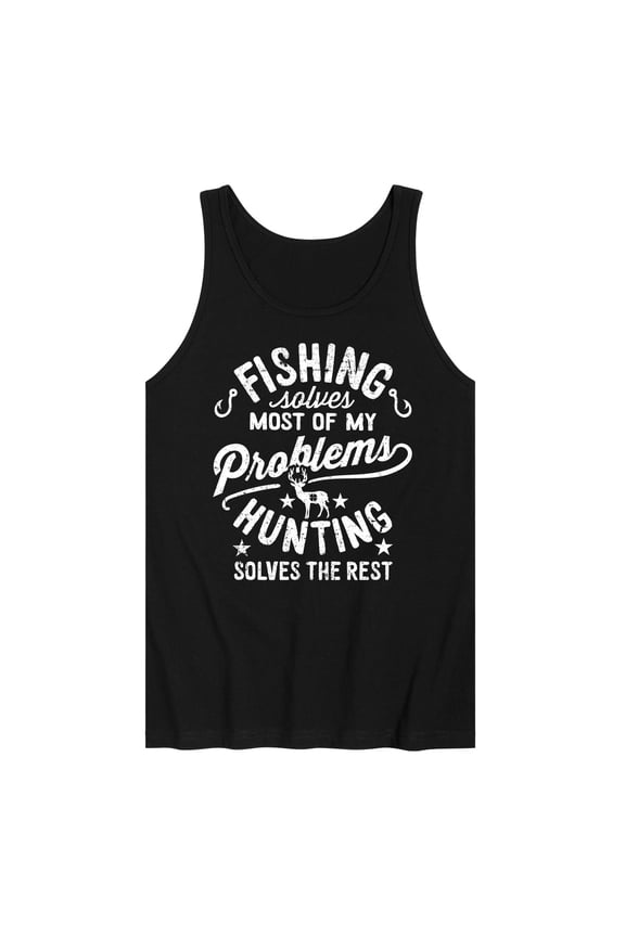- Fishing Solves Most Problems - Men's Sleeveless Graphic Tank
