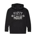 thumbnail image 1 of Instant Message - Fitness Happy Hour Barbell - Adult Pullover Hooded Fleece Sweatshirt, 1 of 5