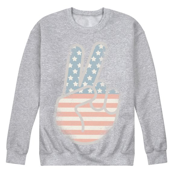 Instant Message - Flag Peace Sign Graphic Fleece Sweatshirt