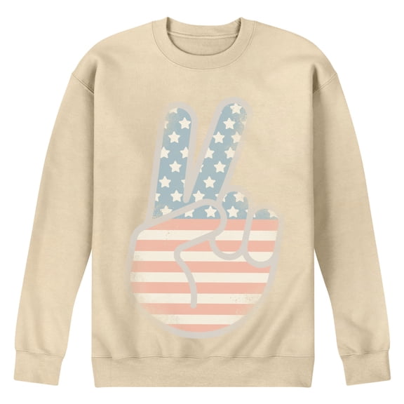 Instant Message - Flag Peace Sign - Men's Crew Fleece Sweatshirt