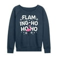 thumbnail image 1 of Instant Message - Flaming Ho Ho Ho Christmas - Women's Lightweight French Terry Long Sleeve Shirt, 1 of 6