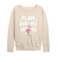 thumbnail image 1 of Instant Message - Flaming Ho Ho Ho Christmas - Women's Lightweight French Terry Long Sleeve Shirt, 1 of 6