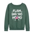 thumbnail image 1 of Instant Message - Flaming Ho Ho Ho Christmas - Women's Lightweight French Terry Long Sleeve Shirt, 1 of 6