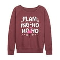 thumbnail image 1 of Instant Message - Flaming Ho Ho Ho Christmas - Women's Lightweight French Terry Long Sleeve Shirt, 1 of 6