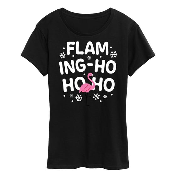 Instant Message - Flaming Ho Ho Ho Christmas - Women's Short Sleeve Graphic T-Shirt