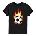 thumbnail image 1 of Instant Message - Flaming Soccer Ball - Youth Boys Short Sleeve Graphic T-Shirt, 1 of 5