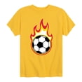 thumbnail image 1 of Instant Message - Flaming Soccer Ball - Youth Boys Short Sleeve Graphic T-Shirt, 1 of 5