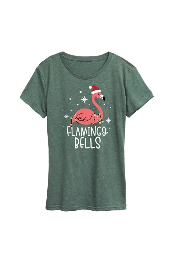 - Flamingo Bells Christmas - Women's Short Sleeve Graphic T-Shirt