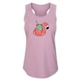 thumbnail image 1 of Instant Message - Flamingo Drink Cooler Float - Women's Racerback Tank, 1 of 5