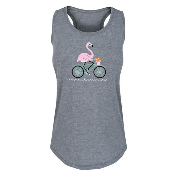 Instant Message - Flamingo On Bike - Women's Racerback Tank
