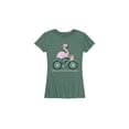 thumbnail image 1 of Instant Message - Flamingo On Bike - Women's Short Sleeve Graphic T-shirt, 1 of 5
