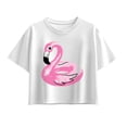 thumbnail image 1 of Instant Message - Flamingo Pool Float Short Sleeve Boxy Graphic T-Shirt, 1 of 5