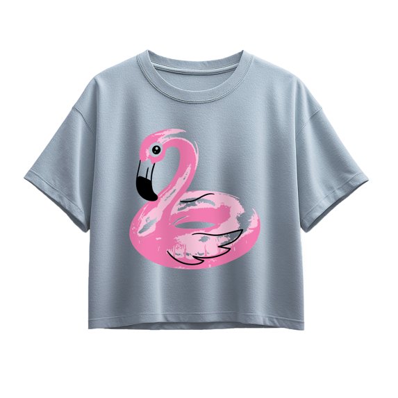 Instant Message - Flamingo Pool Float - Youth Girls Boxy T-Shirt