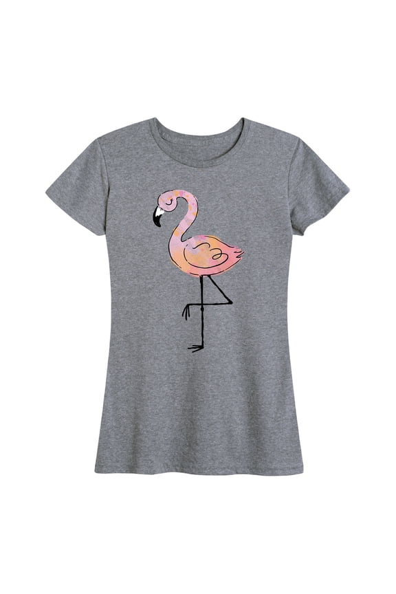 - Flamingo Watercolor Short Sleeve Graphic T-Shirt