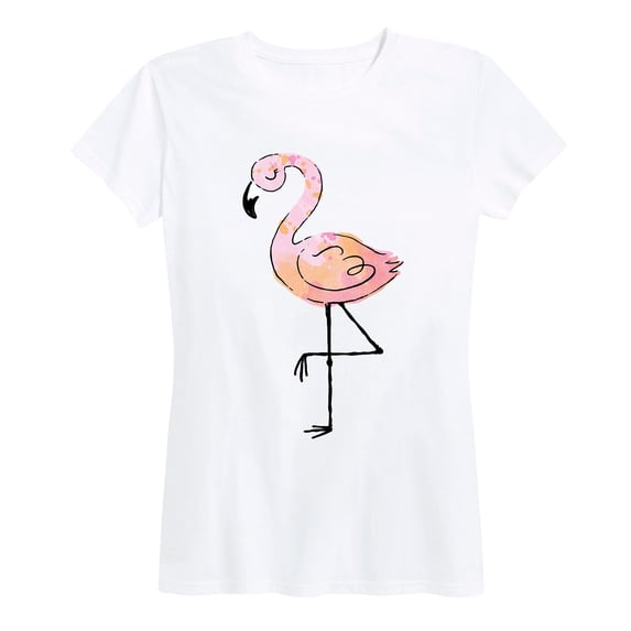 Instant Message - Flamingo Watercolor - Women's Short Sleeve Graphic T-Shirt