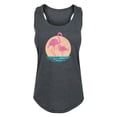 thumbnail image 1 of Instant Message - Flamingos Sunset - Ladies Racerback Graphic Tank, 1 of 5