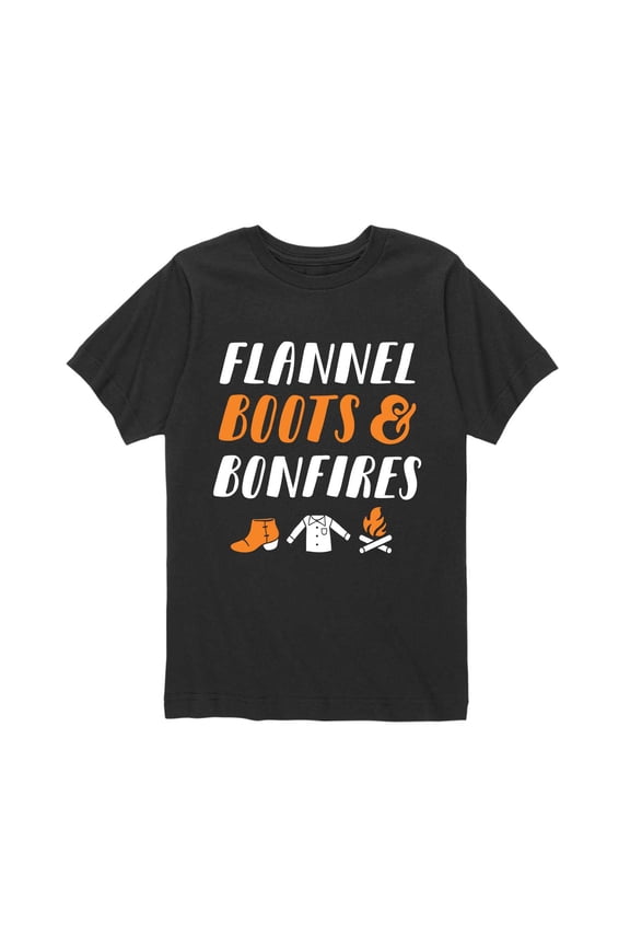 - Flannel Boots Bonfires - Toddler Short Sleeve Tee