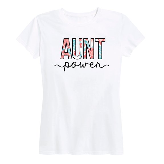Instant Message - Floral Aunt Power Design - Women's Short Sleeve Graphic T-Shirt