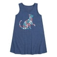 thumbnail image 1 of Instant Message - Floral Cat - Toddler And Youth Girls Aline Dress, 1 of 6