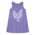 thumbnail image 1 of Instant Message - Floral Chicken - Toddler and Youth Girls A-line Dress, 1 of 5