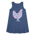 thumbnail image 1 of Instant Message - Floral Chicken - Toddler and Youth Girls A-line Dress, 1 of 6